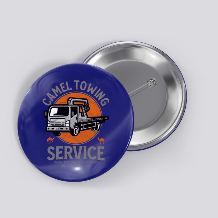 Funny Camel Towing Retro Adult Humor Saying Halloween Cool Gift Button