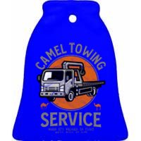 Funny Camel Towing Retro Adult Humor Saying Halloween Cool Gift Ceramic Bell Ornament