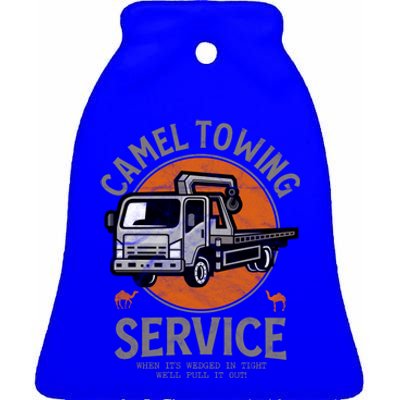 Funny Camel Towing Retro Adult Humor Saying Halloween Cool Gift Ceramic Bell Ornament