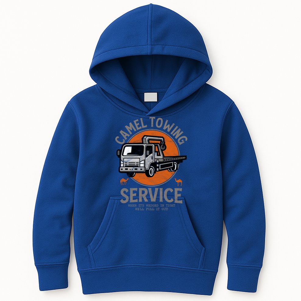 Funny Camel Towing Retro Adult Humor Saying Halloween Cool Gift Kids Hoodie