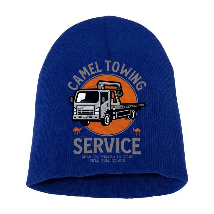 Funny Camel Towing Retro Adult Humor Saying Halloween Cool Gift Short Acrylic Beanie