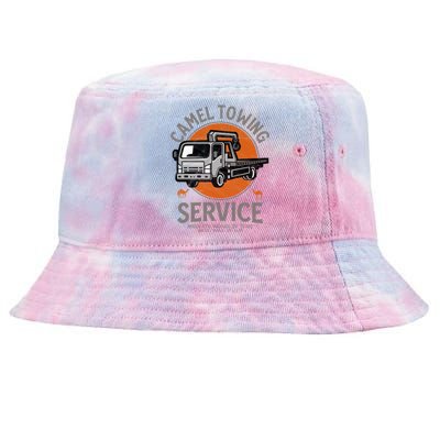 Funny Camel Towing Retro Adult Humor Saying Halloween Cool Gift Tie-Dyed Bucket Hat