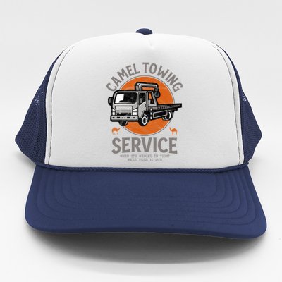 Funny Camel Towing Retro Adult Humor Saying Halloween Cool Gift Trucker Hat