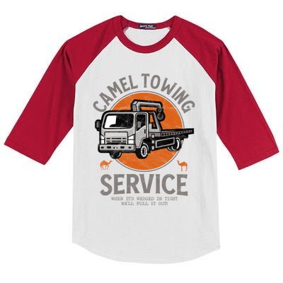 Funny Camel Towing Retro Adult Humor Saying Halloween Cool Gift Kids Colorblock Raglan Jersey