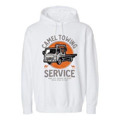 Funny Camel Towing Retro Adult Humor Saying Halloween Cool Gift Garment-Dyed Fleece Hoodie