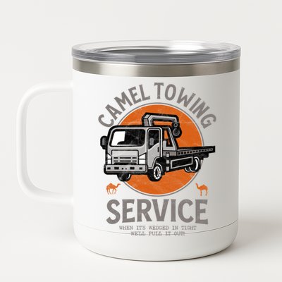 Funny Camel Towing Retro Adult Humor Saying Halloween Cool Gift 12 oz Stainless Steel Tumbler Cup