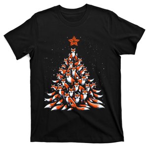 Fox Christmas Tree Fox Xmas Tree T-Shirt