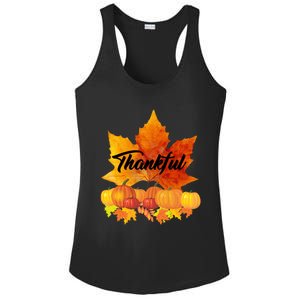 Funny Cute Thankful Autumn Leaves Thanksgiving Fall Ladies PosiCharge Competitor Racerback Tank