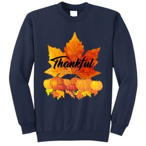 Funny Cute Thankful Autumn Leaves Thanksgiving Fall Sweatshirt