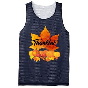 Funny Cute Thankful Autumn Leaves Thanksgiving Fall Mesh Reversible Basketball Jersey Tank