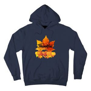 Funny Cute Thankful Autumn Leaves Thanksgiving Fall Tall Hoodie