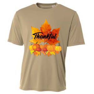 Funny Cute Thankful Autumn Leaves Thanksgiving Fall Cooling Performance Crew T-Shirt