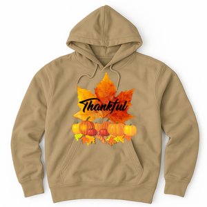 Funny Cute Thankful Autumn Leaves Thanksgiving Fall Hoodie