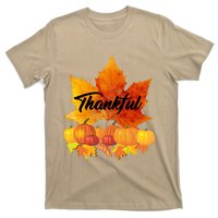 Funny Cute Thankful Autumn Leaves Thanksgiving Fall T-Shirt