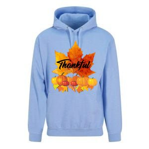 Funny Cute Thankful Autumn Leaves Thanksgiving Fall Unisex Surf Hoodie