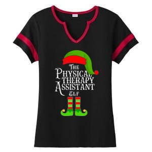 Funny Christmas The Physical Therapy Assistant Elf Ladies Halftime Notch Neck Tee