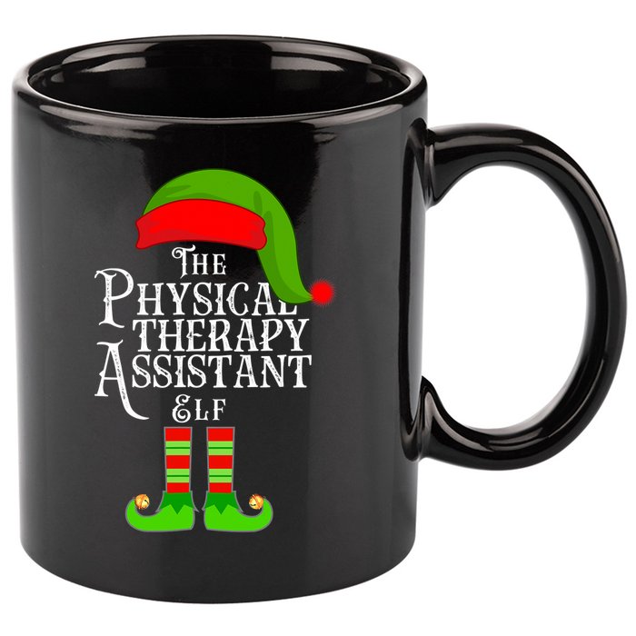 Funny Christmas The Physical Therapy Assistant Elf 11oz C Handle Ceramic Mug