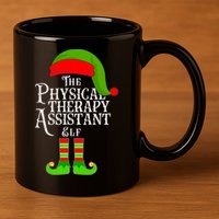 Funny Christmas The Physical Therapy Assistant Elf 11oz C Handle Ceramic Mug