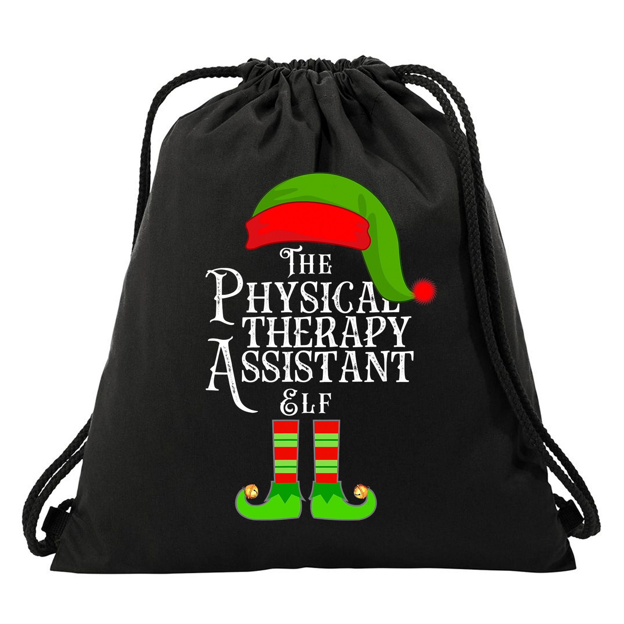 Funny Christmas The Physical Therapy Assistant Elf Drawstring Bag