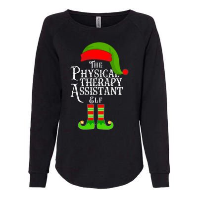 Funny Christmas The Physical Therapy Assistant Elf Womens California Wash Sweatshirt