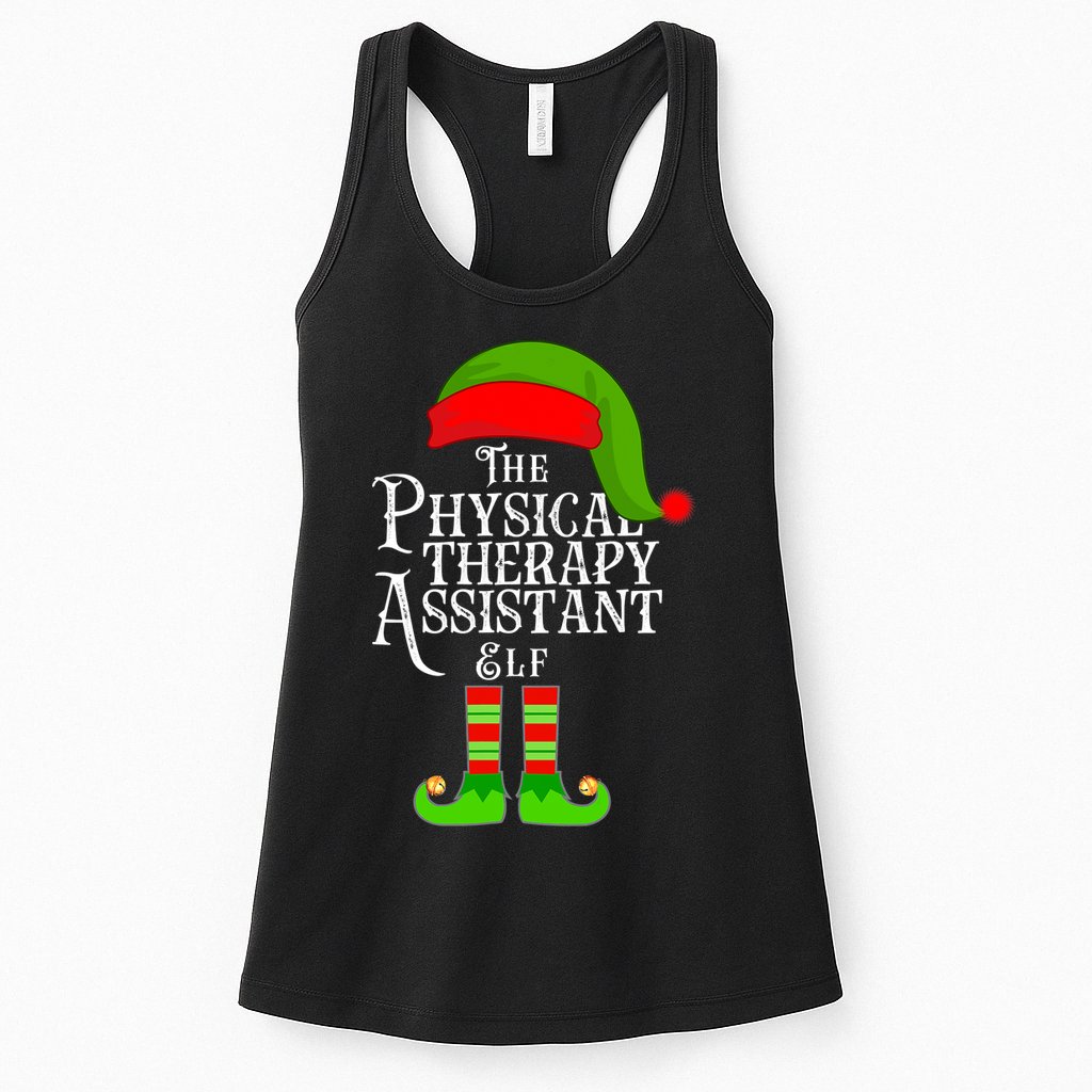 Funny Christmas The Physical Therapy Assistant Elf Womens Tank Top