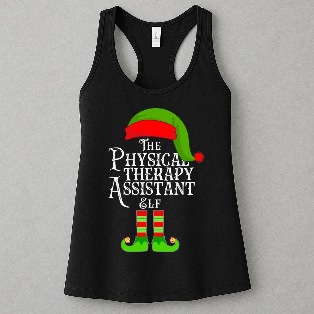 Funny Christmas The Physical Therapy Assistant Elf Womens Tank Top