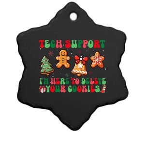 Funny Christmas Techsupport Here To Delete Cookies Xmas Ceramic Star Ornament