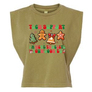 Funny Christmas Techsupport Here To Delete Cookies Xmas Garment-Dyed Women's Muscle Tee