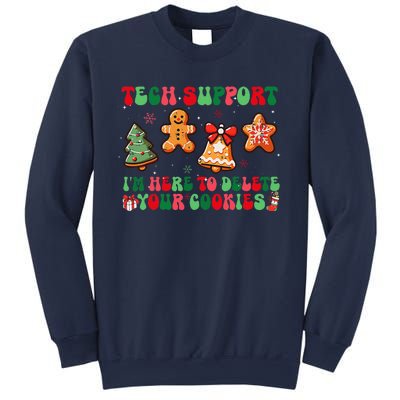 Funny Christmas Techsupport Here To Delete Cookies Xmas Sweatshirt