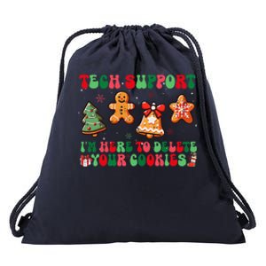 Funny Christmas Techsupport Here To Delete Cookies Xmas Drawstring Bag