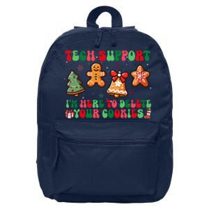 Funny Christmas Techsupport Here To Delete Cookies Xmas 16 in Basic Backpack