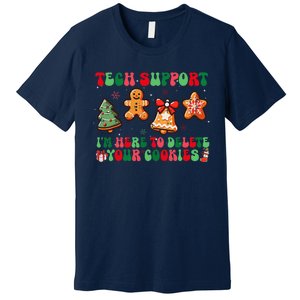 Funny Christmas Techsupport Here To Delete Cookies Xmas Premium T-Shirt