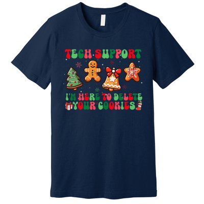 Funny Christmas Techsupport Here To Delete Cookies Xmas Premium T-Shirt