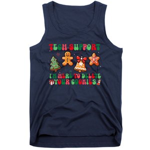 Funny Christmas Techsupport Here To Delete Cookies Xmas Tank Top