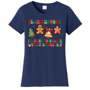 Funny Christmas Techsupport Here To Delete Cookies Xmas Women's T-Shirt