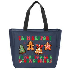 Funny Christmas Techsupport Here To Delete Cookies Xmas Zip Tote Bag