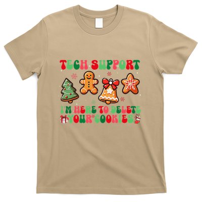 Funny Christmas Techsupport Here To Delete Cookies Xmas T-Shirt