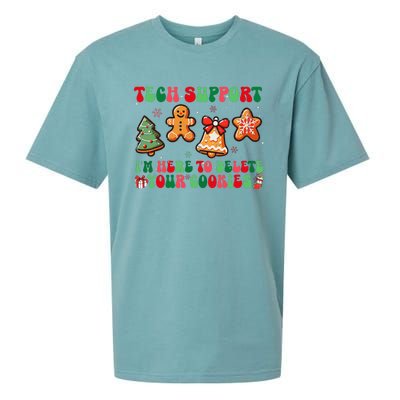 Funny Christmas Techsupport Here To Delete Cookies Xmas Sueded Cloud Jersey T-Shirt