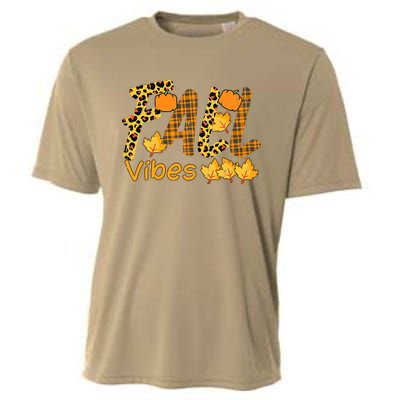 Funny Cute Thanksgiving Leopard Plaid Fall Vibe Autumn Cooling Performance Crew T-Shirt