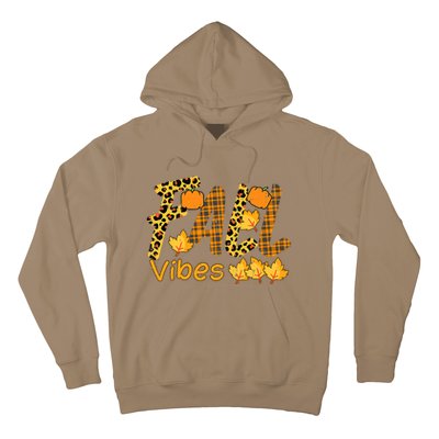 Funny Cute Thanksgiving Leopard Plaid Fall Vibe Autumn Hoodie