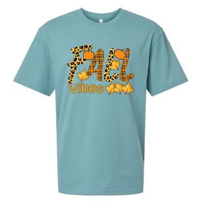 Funny Cute Thanksgiving Leopard Plaid Fall Vibe Autumn Sueded Cloud Jersey T-Shirt