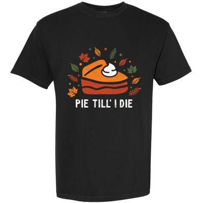 Funny Cute Thanksgiving Pumpkin Pie Autumn Leaves Garment-Dyed Heavyweight T-Shirt