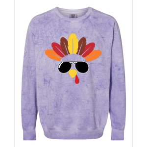 Funny Cute Turkey Pilgrim Costume For Boys & Girls Thanksgiving Colorblast Crewneck Sweatshirt