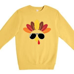 Funny Cute Turkey Pilgrim Costume For Boys & Girls Thanksgiving Premium Crewneck Sweatshirt