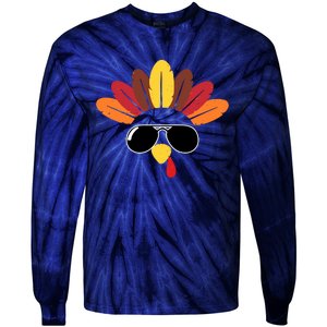 Funny Cute Turkey Pilgrim Costume For Boys & Girls Thanksgiving Tie-Dye Long Sleeve Shirt