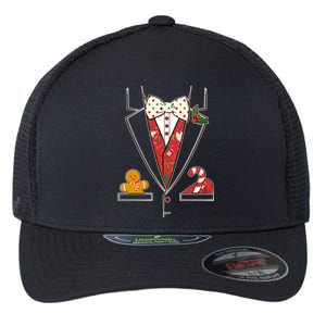 Funny Christmas Tuxedo Costume Flexfit Unipanel Trucker Cap