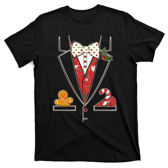 Funny Christmas Tuxedo Costume T-Shirt