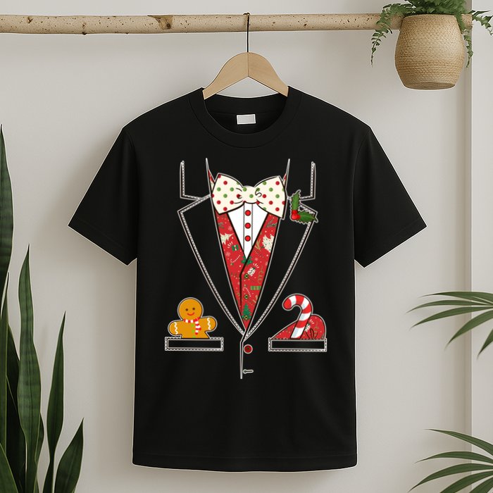 Funny Christmas Tuxedo Costume T-Shirt