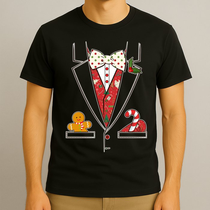 Funny Christmas Tuxedo Costume T-Shirt