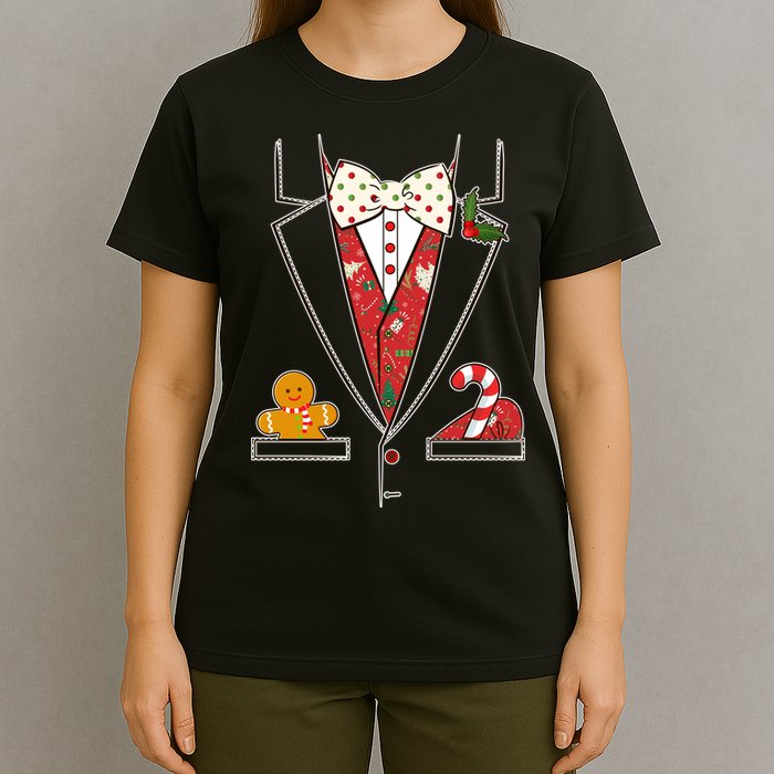 Funny Christmas Tuxedo Costume T-Shirt